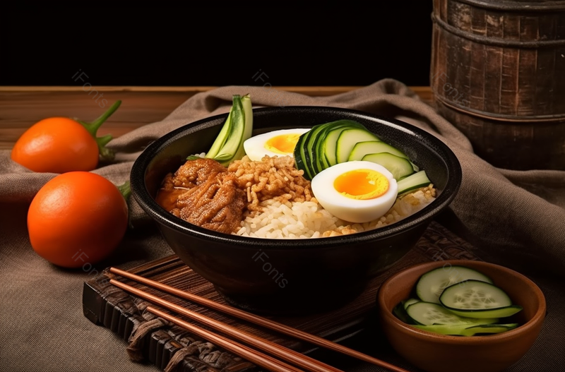 有食欲的肉丝黄瓜米饭实拍摄影图,高清,摄影图,摄影图片,图片大全,摄影图免费下载